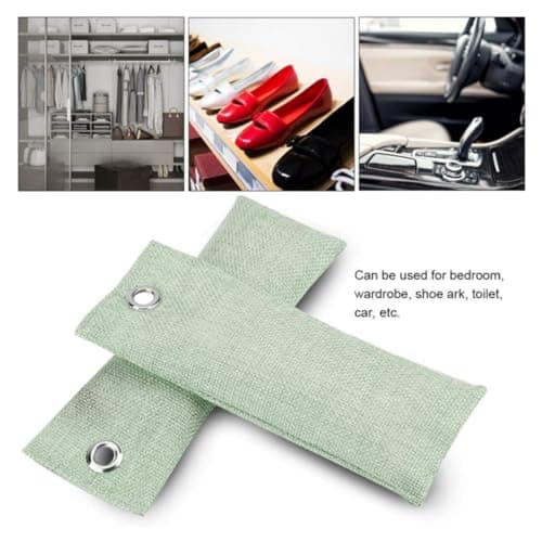 4 PCS (4 x 75g) Activated Charcoal Odor Absorber,Bamboo Air Purifying Bags,Odor Eliminator for Strong Odor,For Natural Car Air Freshener,Shoe Deodoriser, Home,Pet,Closet Odour Eliminators — view 4
