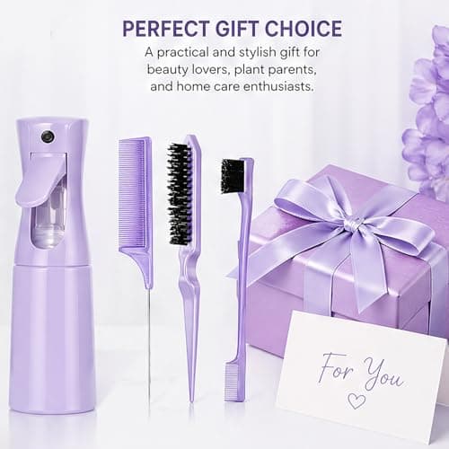 Gubilacrum 6-Piece 200ml Continuous Mist Spray Bottle Set for Styling and Hydration, Pink, Purple, Green, Water Spray Bottle for Hair, Refillable Hair Spray Bottle for Salon and Home Use — view 6