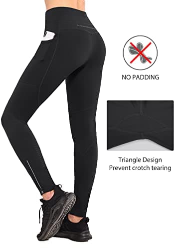 baleaf Women's Fleece Lined Leggings Cycling Waterproof Trousers Winter Running Pants with Zip Pockets High Waisted Hiking Tights Black L — view 4