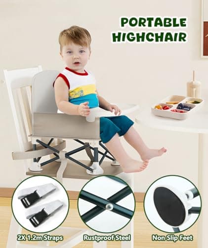 Cartlant Foldable Baby Camping High Chair Portable Travel Toddler Seat — view 2