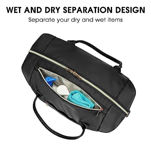 WANDF Cabin Bag 45x36x20 for Easyjet Underseat Travel, TSA Approved Quarts & Shoes Bags, Carry on Hand Luggage Weekend Bag for Women and Men (Black 32L) — view 3