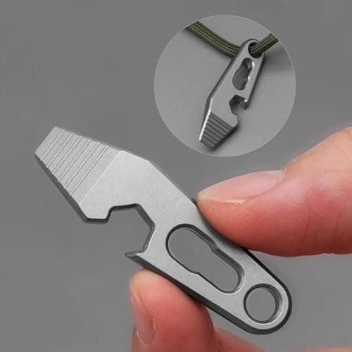 EDC Pry Bar, Titanium Keychain Multi Tool with Bottle Opener & Flathead Screwdriver for Outdoor Camping & Adventure, Pry Bar EDC, EDC Tool, Box Opener, Gerber — view 3
