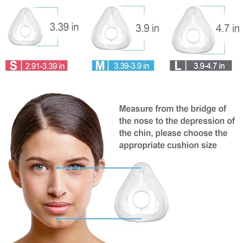 Improved CPAP Mask Kit Compatible with Resmed Airfit F20 Medium, Replacement Headgear Frame Assembly, Secure Seal & Optimized Sleep Apnea Mask, CPAP Accessories Supplied by BlessEase (No Elbow) — view 6