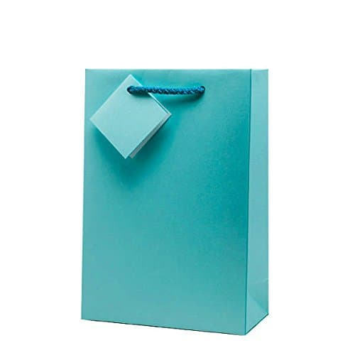 Luxurious Gift Bag for Birthdays Christmas Weddings or Corporate Gifts, UK Made (Medium 9X6X3 inch, Turquoise)