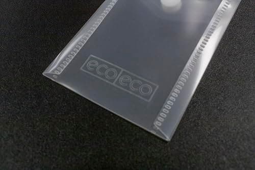 eco-eco Mini 95% Recycled Clear Transparent Portrait Press Stud Popper Wallet, Plastic Folders 74x105mm (Pack of 10), 200mic, eco206x2 — view 4
