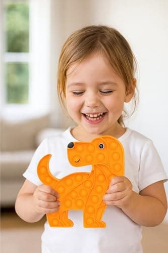 Ranzah Dog Shaped Pop Fidget Toy Silicone Bubble Sensory Toy for Kids & Adults – Stress Relief, Anxiety Relief, Autism, ADHD, Classroom & Travel (Orange Dog) — view 5