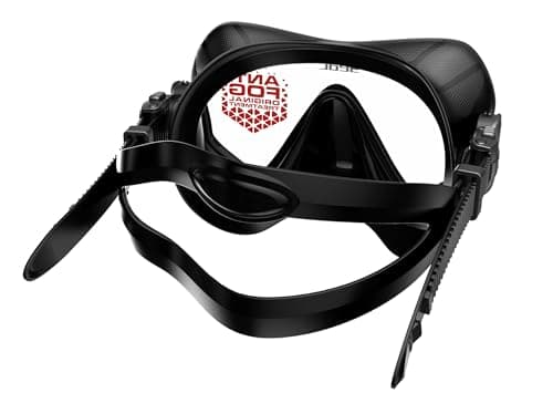 SEAC Pura – Frameless Single-Lens Silicone Diving Mask | Antifog Low Volume Mask for Diving and Snorkeling with 3D Buckle, Black — view 5