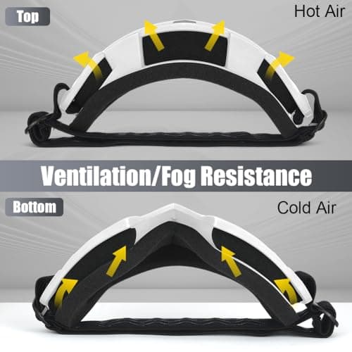 HOTUT Bike Motorcycle Goggles for Riding, Dirt, Ski, ATV, Racing, Windproof & Dustproof Dirt Bike Motocross Goggles, UV400 Eyewear Padded Soft Thick Foam, Motocross Helmet Windproof Glasses for Adults — view 4