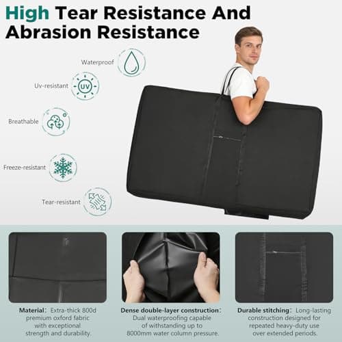800D Heavy-Duty Bike Travel Bag for Airplane - Bike Transport Bag with 3 Buckles, Reinforced Webbing & Inner Compartments for 26-29 Inch Mountain & Road Bikes — view 5