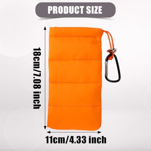 Lyreh Thermal Phone Case with Carabiner, Universal Cellphone Pouch (Orange) — view 2