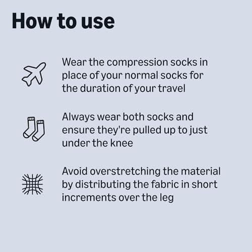 Healthcare by Amazon Medical Compression Socks, Class I (18–21 mmHg), Graduated Compression – for Flights, Travel & DVT Prevention, Breathable & Anti-Odour, Black, Size S/M (35–39) — view 4
