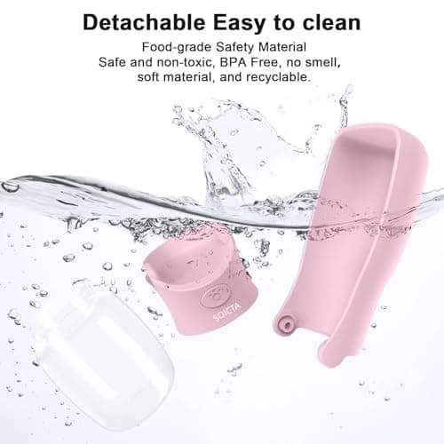 SOICTA Portable Dog Water Bottle for Walking 19 OZ or 12 OZ Portable Pet Water Bottles for Puppy Small Medium Large Dogs Water Dispenser Bowl Dog Accessories(12OZ Pink) — view 4
