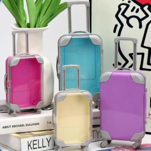 Mini Suitcase Party Favor Box – Small Plastic Luggage Organizer for Candy, Jewelry & Makeup, Tiny Travel Suitcase for Girls Trip Gifts & Doll Decor (1 Pcs) (Red) — view 5