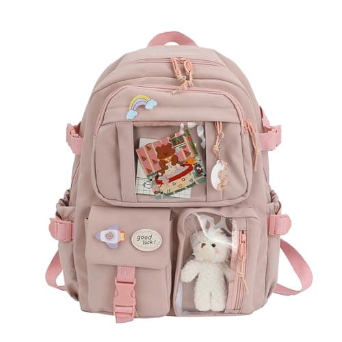 Backpack Laptop Work Bag for Women Men and Students, Cream Commuter Rucksack with organised Front Pockets, Front Zip Pocket, Cute Toddlers Supplies Accessories Style for outings (One Size)