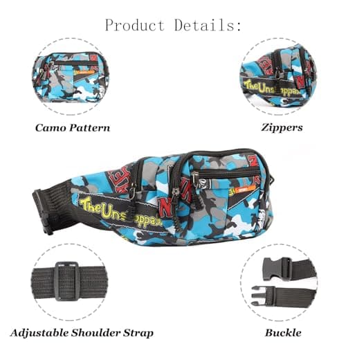 Bum Bag,Camo Bumbag Camouflage Belt Bag Waist Bag Fanny Pack Fabric Nylon Money Belt for Men Boys Running Hiking Travel Sports 13.65 * 4.68 Inch Grey — view 2