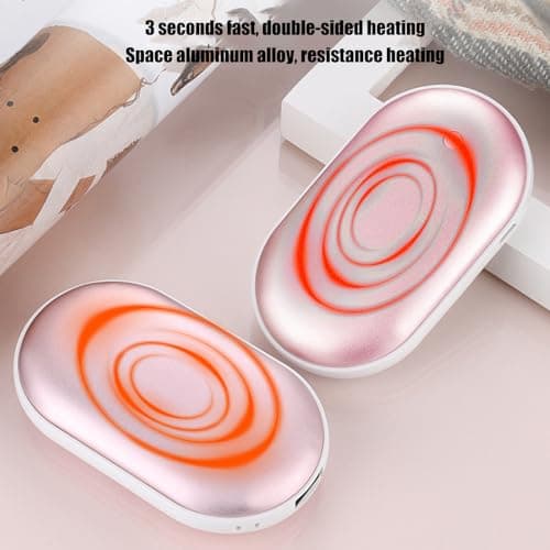 Electric Portable Hand Warmer PowerBank Pocket, Rose gold A — view 4