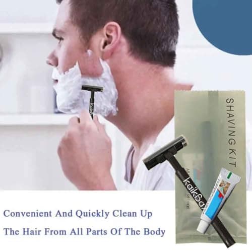 10Pack Individually Wrapped Portable Disposable Shaving Razors Kit With Shave Cream; Multipurpose Guest Prep Manual Razor;Bathing Shave Razor for Hotel Travel Home Use — view 5