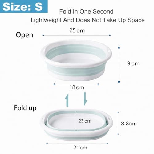 Lafefe Thickened Collapsible Washing Up Bowl, Portable Folding Wash Basin with Handles, Space Saving Camping Sink Multipurpose for Camping, Caravan, Kitchen & Travel(Blue, 3.5L) — view 2