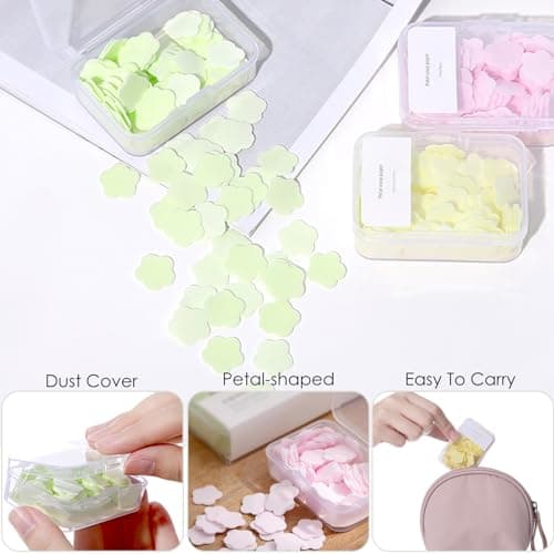 Iensen 300pcs Portable Hand Washing Soap Sheets, Scented Mini Soap Sheets, Disposable Soluble Soap for Outdoor Travel, Camping, Hiking (Green) — view 3