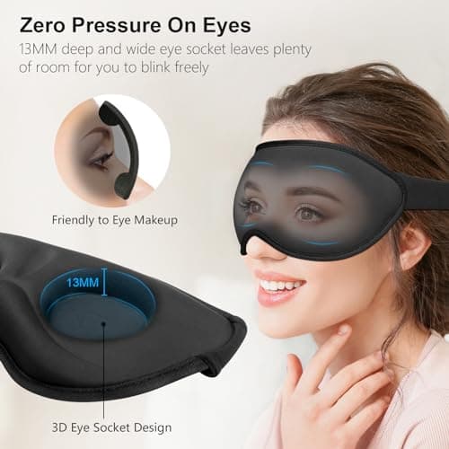 Gritin 100% Light Blocking Sleep Masks for Men&Women-Zero Eye Pressure Mask — view 3