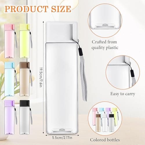 35Pcs Plastic Water Bottles Bulk 500ml, Reusable Leak Proof Drink Bottles — view 2