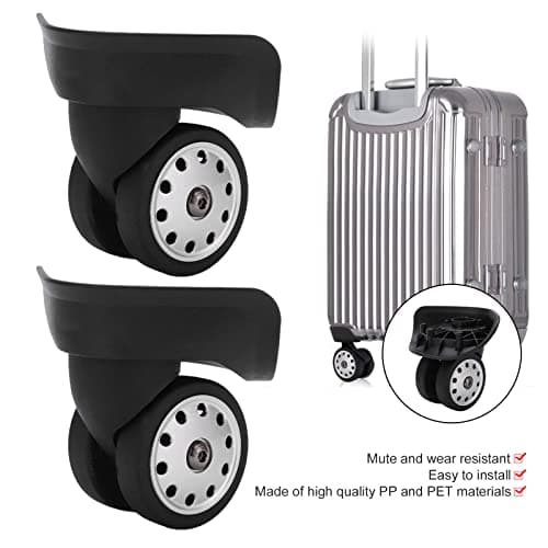 Alomejor 1 Pair Luggage Casters A88 Porous Suitcase Wheel Suitcase Luggage Replacement Casters for Travel Bags Large Size(black) — view 2