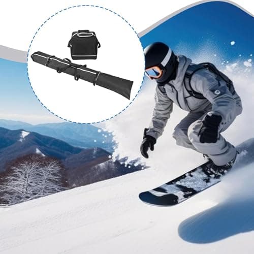 QLoztyse Snowboard And Boot Bag Combo Ski Bag Professional Gear Fit Skis Up to 200cm Polyester Black for Outdoor Hiking Camping Travel — view 6