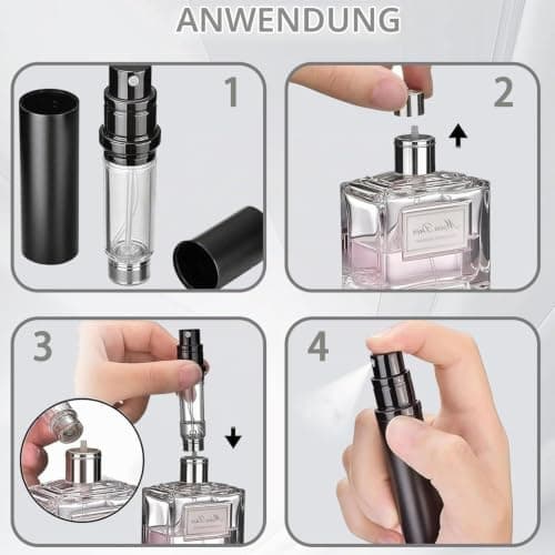 JAONLD 2 Pcs Perfume Atomiser 5ml Refillable Travel Portable Atomiser Spray — view 5