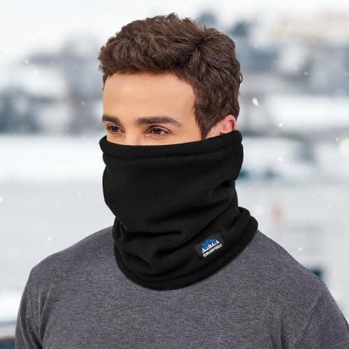 Eoslya Winter Neck Warmer - Thermal Mens Snood Scarf, Polar Fleece Lined Warm Neck Scarf, Neck Gaiters Face Warmer Gifts for Men/Him/Dad/Husband Skiing Motorbike Motorcycle Cycling Running UK — view 5