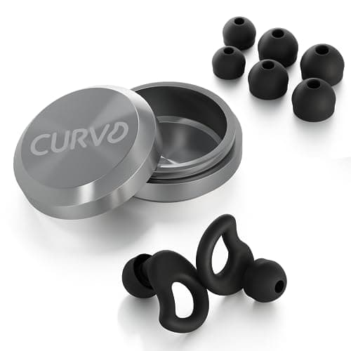 CURVD Everyday Earplugs – Ultra Soft, Customizable Sleep, Travel, Sensitivity, Noise Protection, for Sound Canceling Isolation, up to -30dB Reduction, NRR 15, Reusable and Sustainable (Black) — view 2