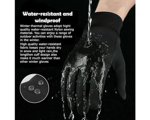 3S SPORTS Men's Cycling Winter Warm Windproof Waterproof Anti-slip Thermal Touch Screen Ski Gloves (Navy Blue, L) — view 4