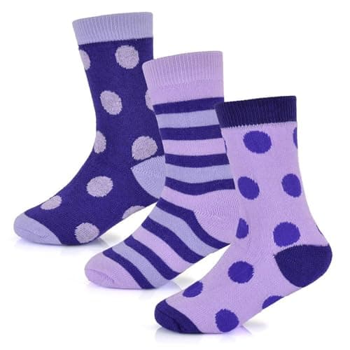 A2Z 4 Kids Boys Girls Thermal Socks Ultimate Winter - Socks AZ358 Purple 3 Pack 3-6