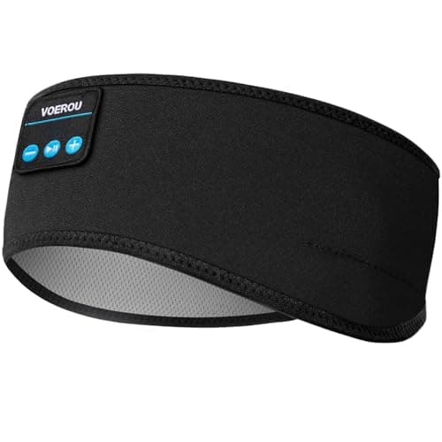 Voerou Sleep Headphones Bluetooth Wireless Headband Headphones Sports Sweatband with Ultra-Thin HD Stereo Speakers for Sleeping,Insomnia, Travel, Meditation,Black