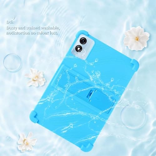 INSOLKIDON Compatible with Case for Blackview Tab 9 WiFi 11 INCH tablet, Full Coverage Ultra Slim adjustable Stand Silicone Shockproof Lightweight Protective Cover Case (Sky Blue) — view 4
