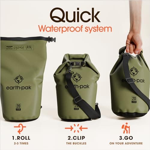 Waterproof Dry Bag 30L - Roll Top Compression Sack for Kayak Paddleboard — view 5