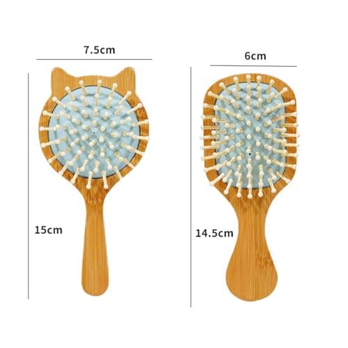 Zambuph Multiuse Bamboo Hairbrush Set Massaging Detangling Hair Work Or Travel And Eco Friendly. Bamboo Brush With Air Ventilation Hole For Enhanced Cushion Flexiblity — view 6