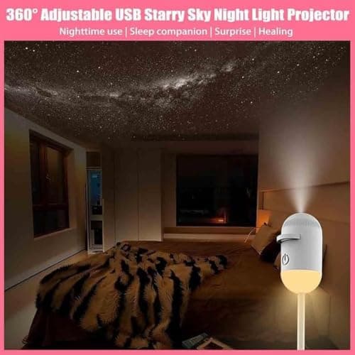 QUXVUIS Mini Star Projector Lamp USB Powered for Bedroom,3pc Slides — view 2