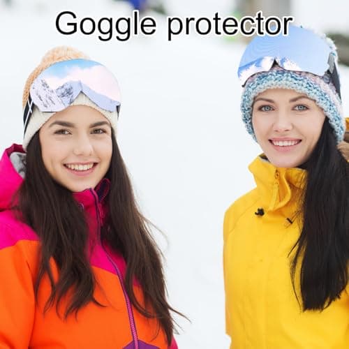 Sinbana 4pcs Ski Snowboard Goggle Cover Sleeves, 4 Snowy Mountains Patterns Polyester Ski Goggle Lens Cover Protectors for Adults Kids Travel Storage Accessories Scratch-Resistant & Dust-Resistant — view 3