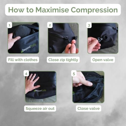 BeyondTrails Vacuum Compression Packing Cubes for Clothes with Pump | Vacuum Travel Bags | Storage Bag | Suitcase Travel Accessories | Packing Organiser | Plane Essentials | Luggage Gear — view 6