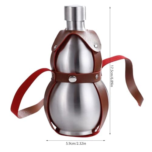 XAGMODSHN 500ml Gourd Shape Water Bottle with Faux Leather Strap — view 3