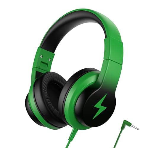 Candy Bila Wired Over-Ear Kids Headphones for School, Black to Green