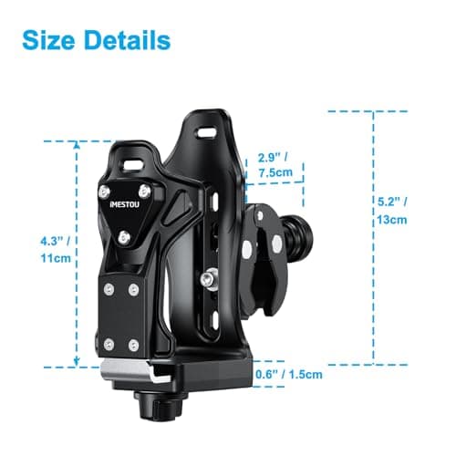 iMESTOU Anti-theft cup holder for motorcycle, water bottle holder for ATV compatible with bottles from 50 to 90 mm, with metal clamp 12.7-33 mm for bicycle, scooter, stroller, etc. — view 5