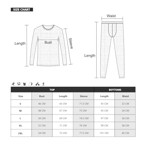 Thermal Underwear Mens Set Mens Thermals Top Bottoms Long Johns Long Sleeve — view 6