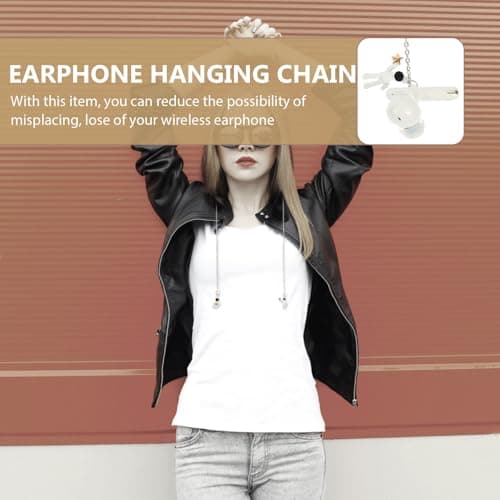 Veemoon Wireless Earphone Anti-lost Chain Stainless Steel Headphone Holder Lightweight Hands-free Earbuds Lanyard Easy to Carry Comfortable Chic Design for Daily Use — view 5