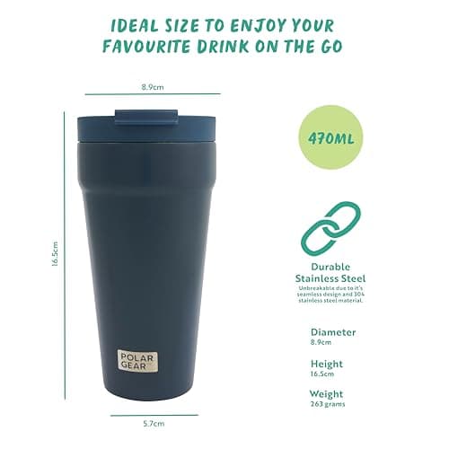 Polar Gear 470ml Coffee Cup Travel Mug, Insulated Coffee Cup w/Closure Lid — view 2
