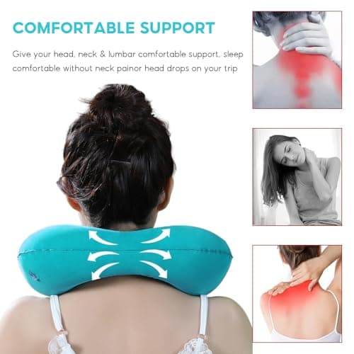 Wrbugukeji Inflatable Neck Pillow, 1 Set Inflatable Neck Pillow for Travel — view 5