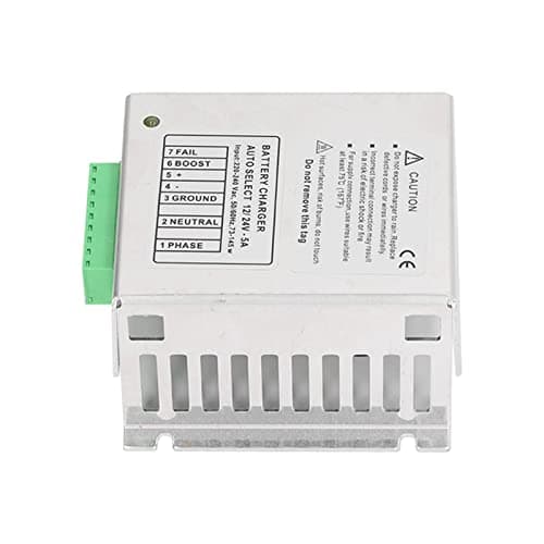 MAJONMMERD Generator Battery Charger Stainless Steel Portable Generator Battery Charger 5A Auto 12V 24V Detection 220 to 240VAC for Genset Starter Maintenance — view 6