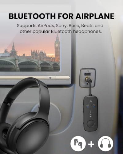 Avantree Relay - Airplane Bluetooth Adapter for 2 AirPods or Headphones — view 3