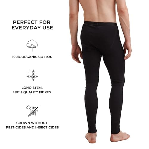 DILLING Premium classic long johns with fly base layer - organic cotton Black XXL — view 3