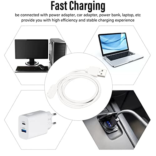 Sxhlseller Magnetic Portable Smartwatch Charger | USB Charging Cable Cord for Band 7 6 6 ES Watch, Fast Durable Travel Charger (White) — view 3